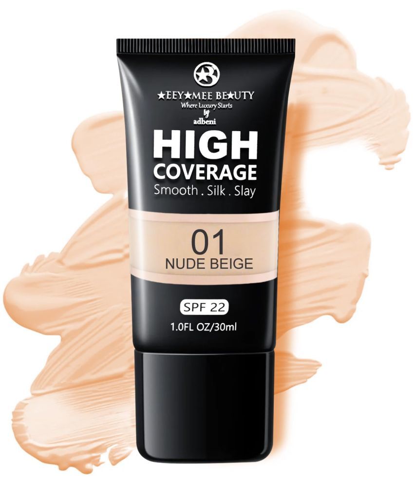     			Adbeni High Coverage Foundation SPF-22 30ml | Smooth, Silky & Slay Buildable, Nude Beige (Shade-01)