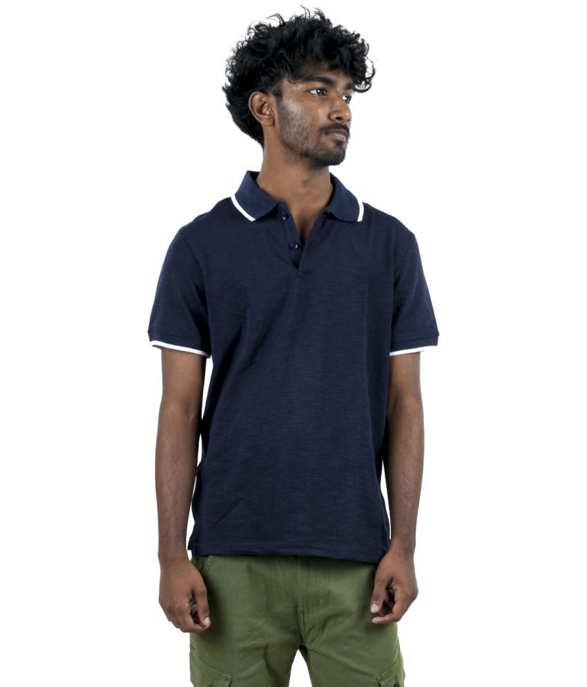     			Radprix Cotton Blend Regular Fit Solid Half Sleeves Men's T-Shirt - Navy ( Pack of 1 )