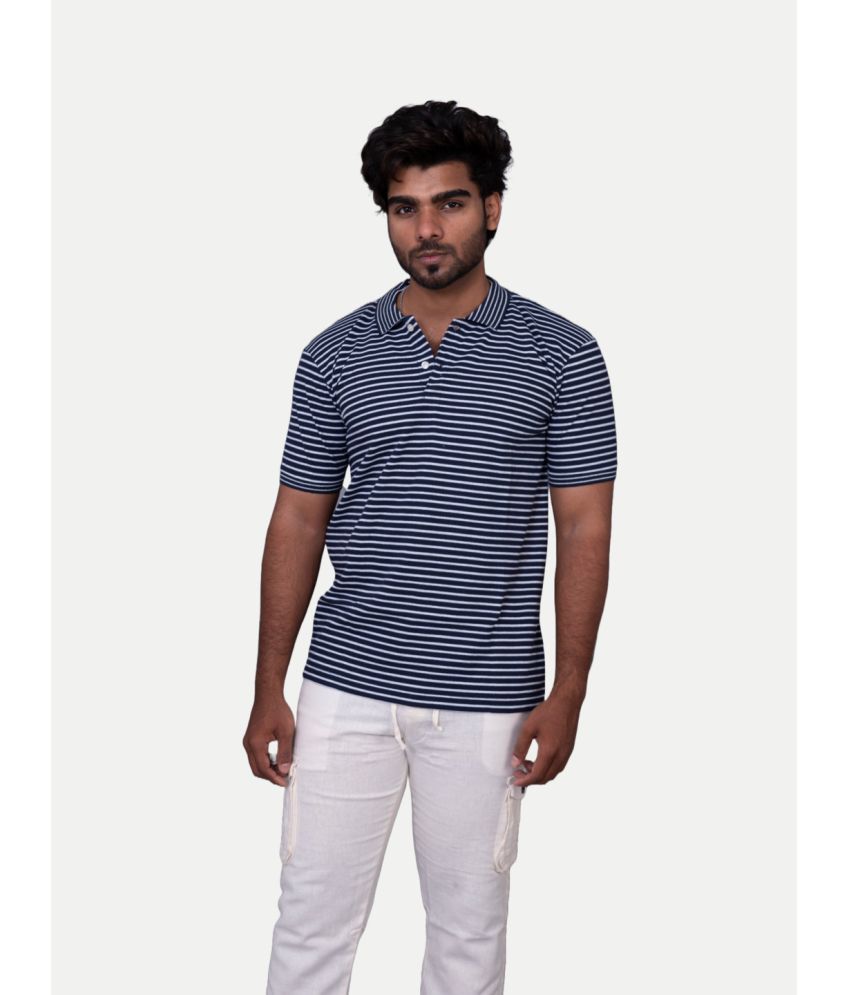     			Radprix Cotton Blend Regular Fit Striped Half Sleeves Men's T-Shirt - Navy ( Pack of 1 )