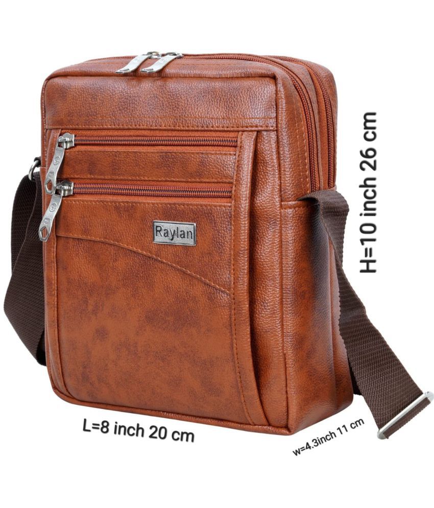     			Raylan Brown Solid Messenger Bag