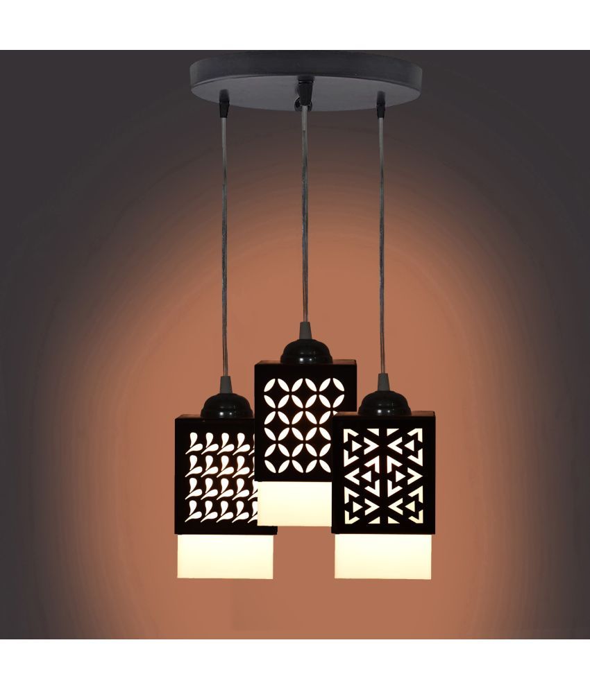     			Somil Wood Hanging Light Pendant Black - Pack of 1