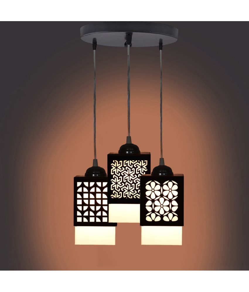     			Somil Wood Hanging Light Pendant Black - Pack of 1