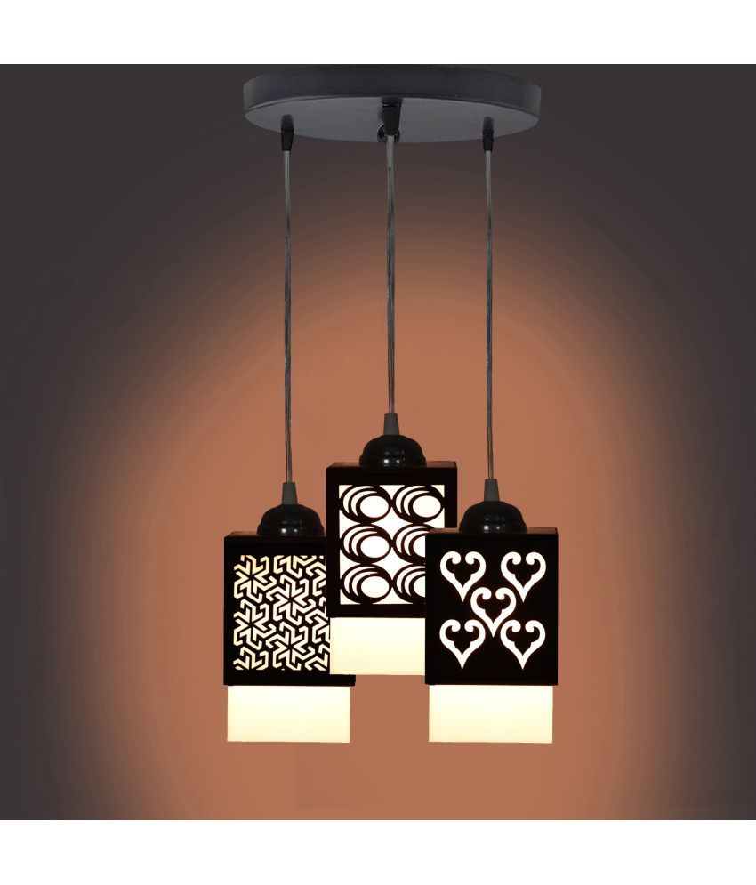     			Somil Wood Hanging Light Pendant Black - Pack of 1