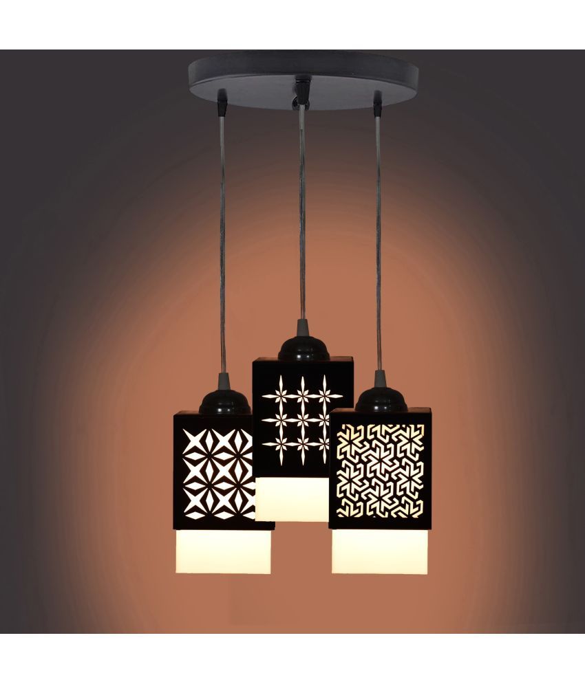     			Somil Wood Hanging Light Pendant Black - Pack of 1