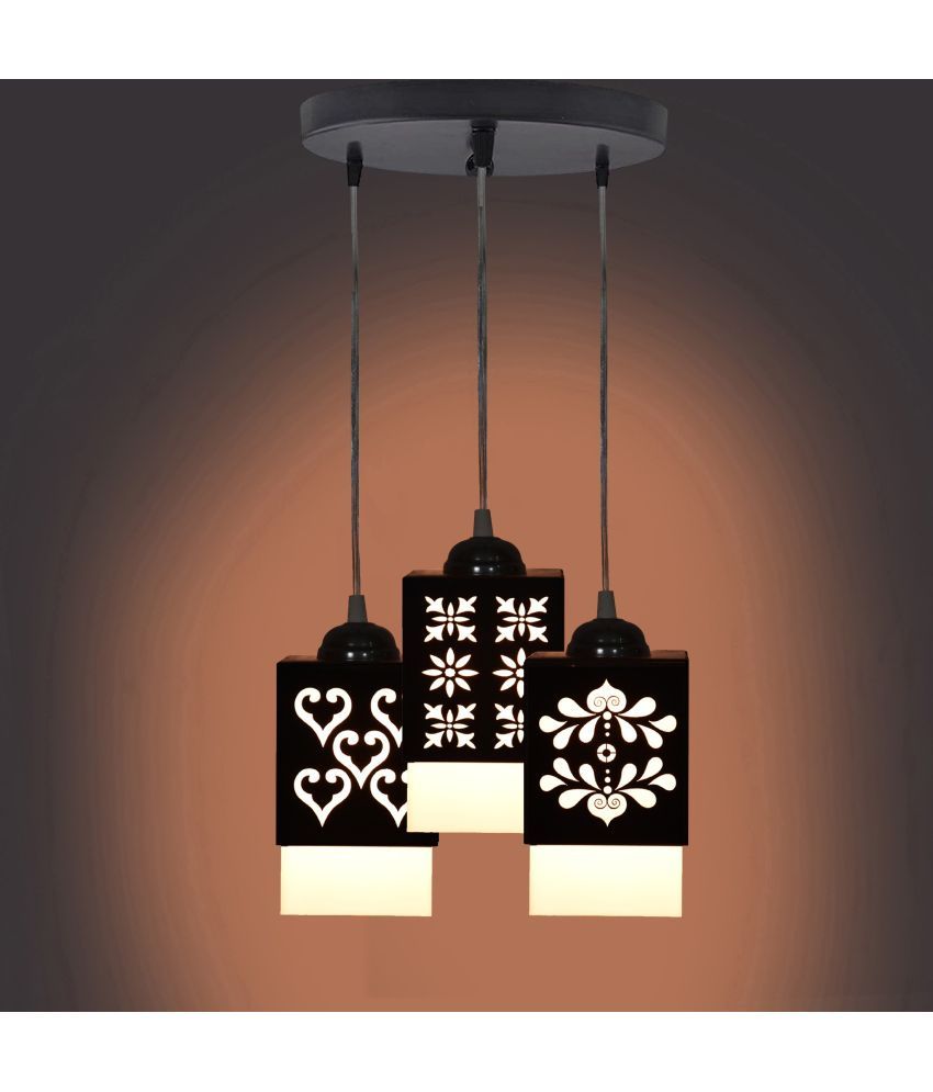     			Somil Wood Hanging Light Pendant Black - Pack of 1