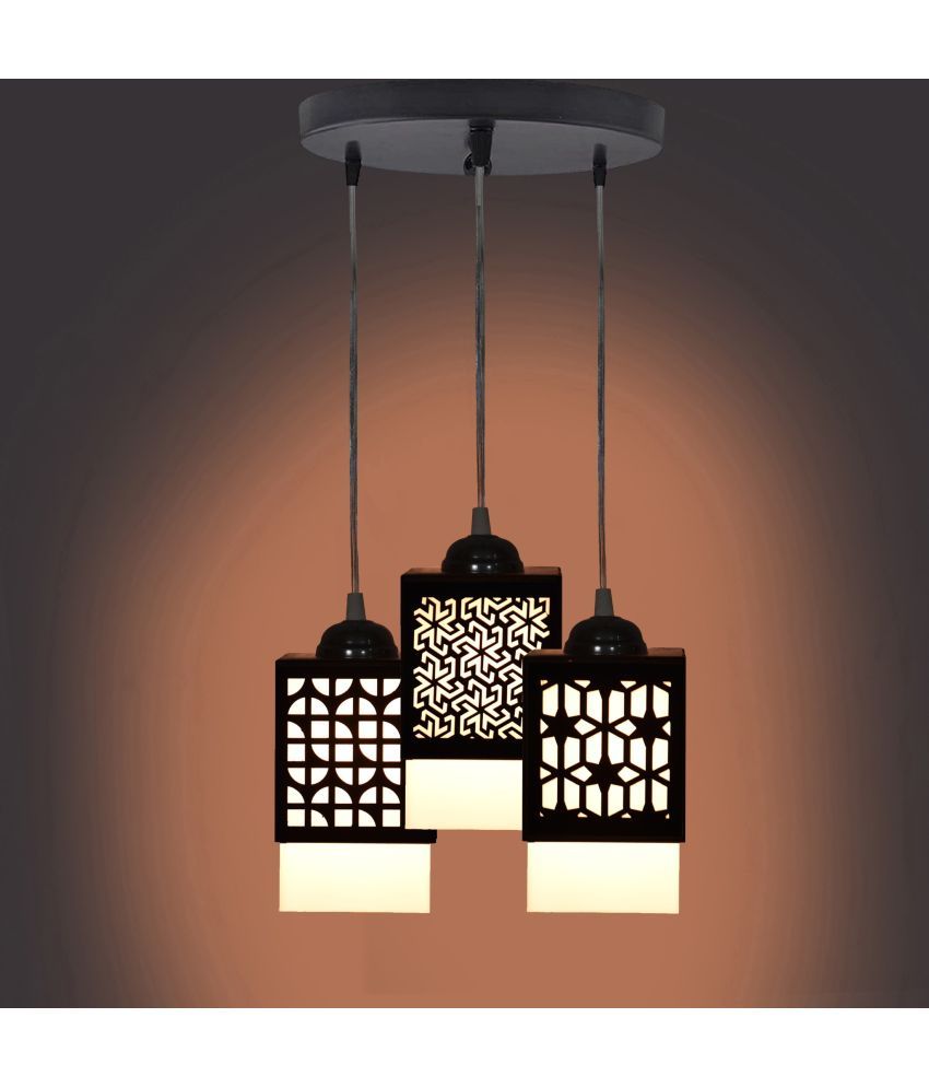     			Somil Wood Hanging Light Pendant Black - Pack of 1