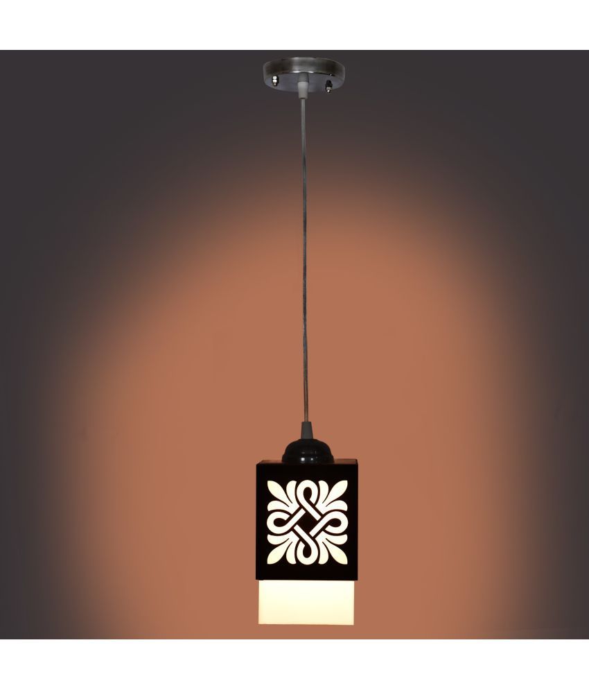     			Somil Wood Hanging Light Pendant Black - Pack of 1