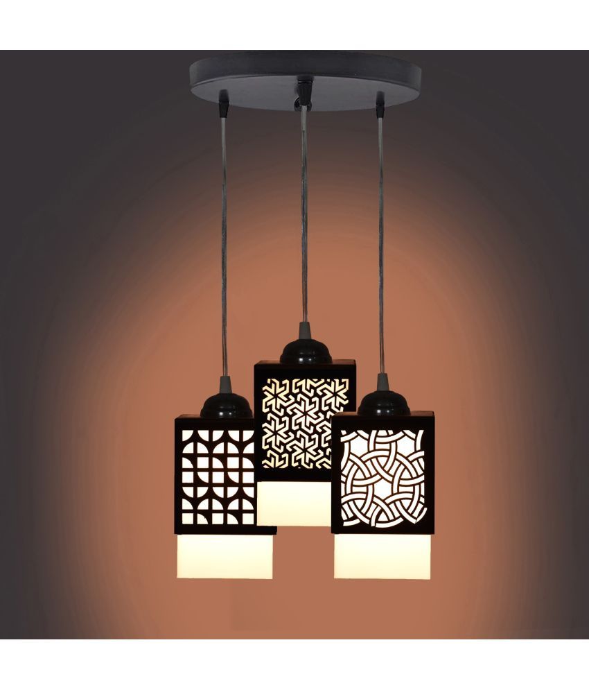     			Somil Wood Hanging Light Pendant Black - Pack of 1