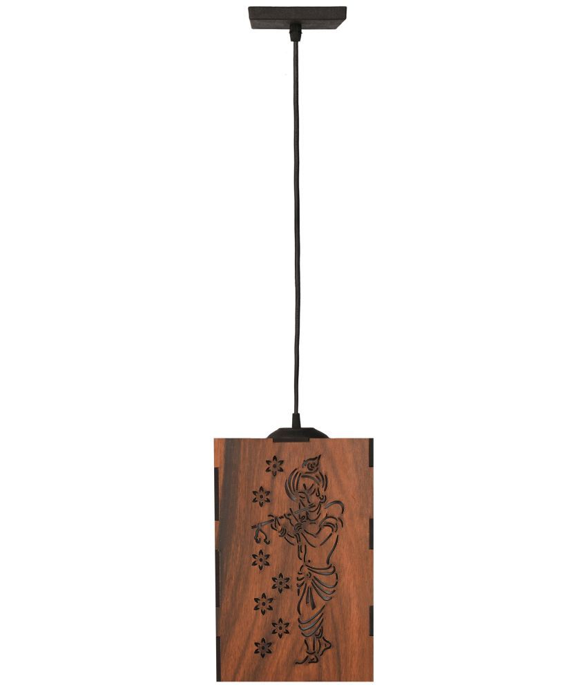     			Somil Wood Hanging Light Pendant Black - Pack of 1