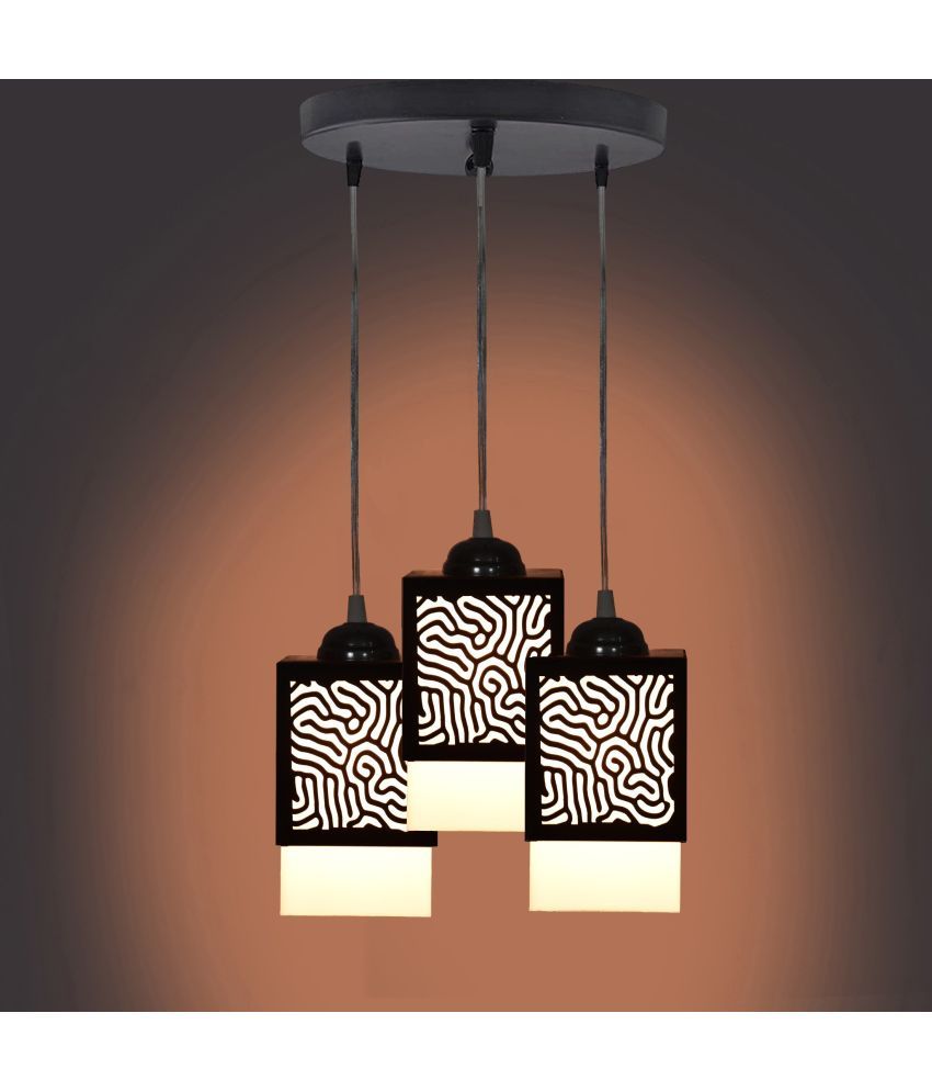     			Somil Wood Hanging Light Pendant Black - Pack of 1