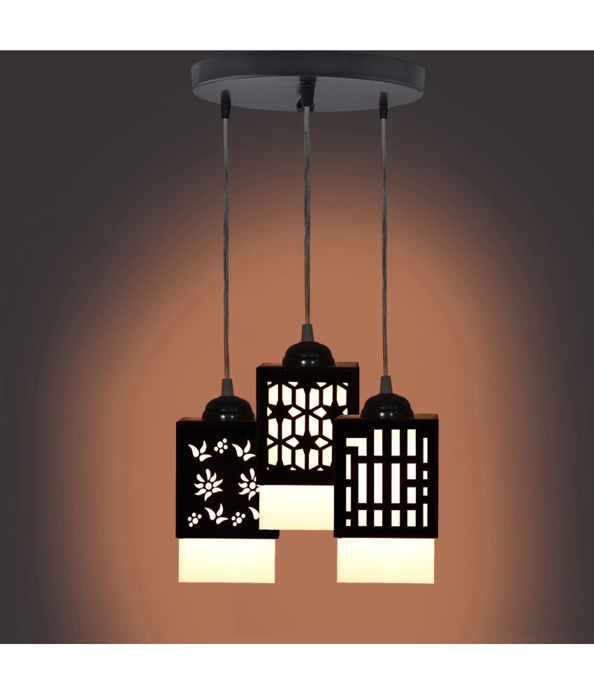     			Somil Wood Hanging Light Pendant Black - Pack of 1