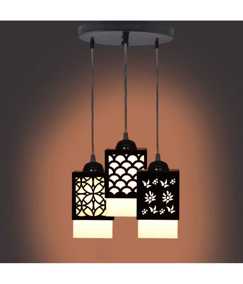     			Somil Wood Hanging Light Pendant Black - Pack of 1