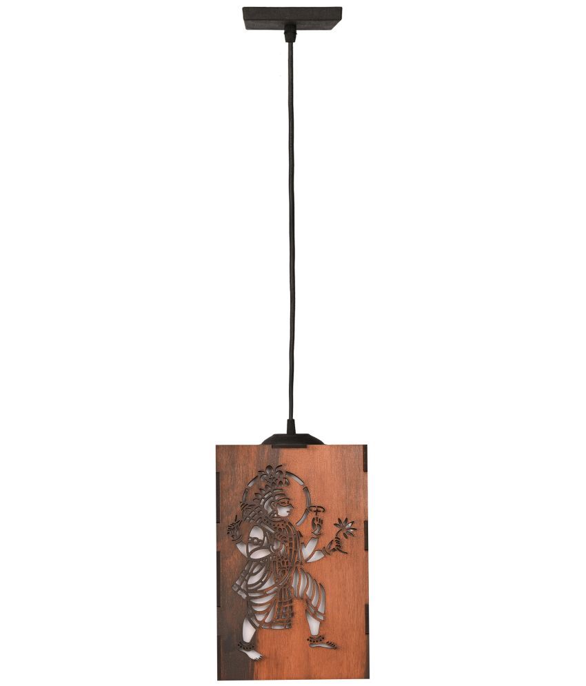     			Somil Wood Hanging Light Pendant Black - Pack of 1