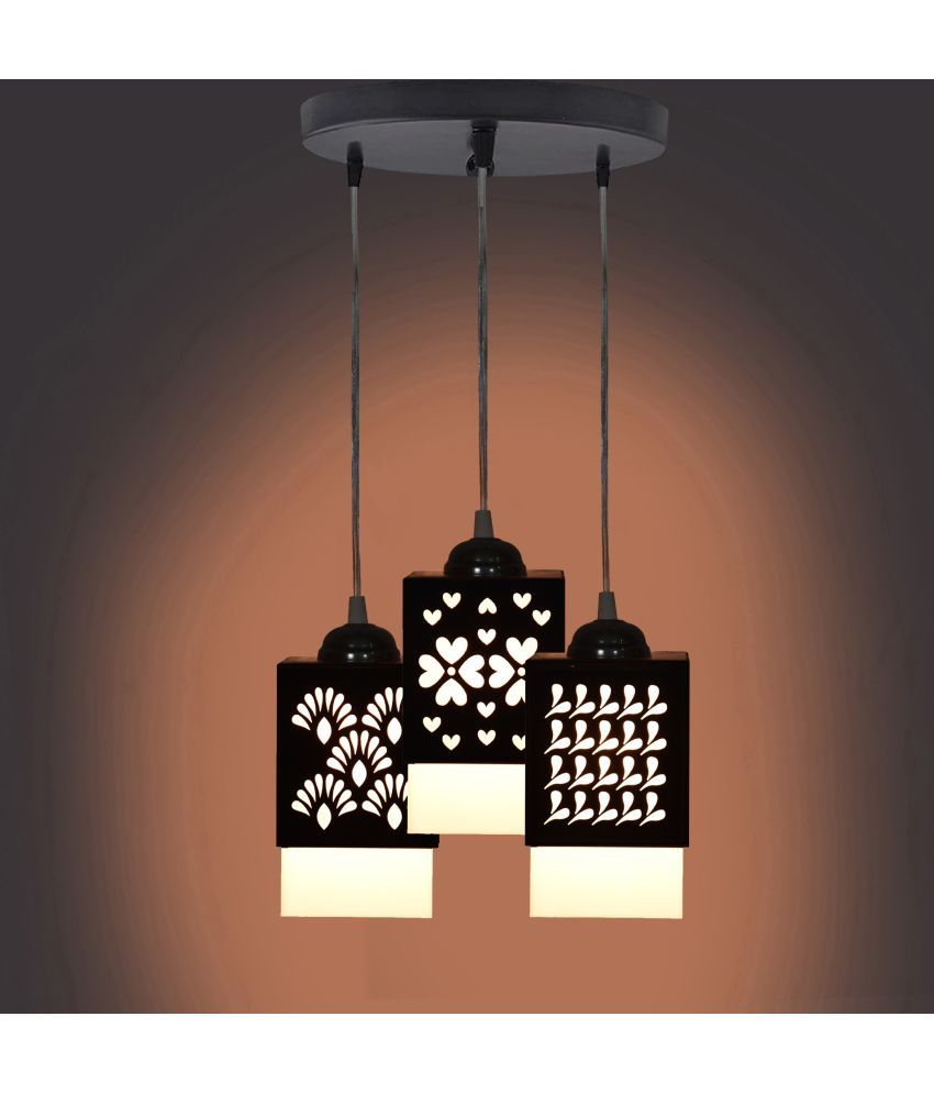     			Somil Wood Hanging Light Pendant Black - Pack of 1