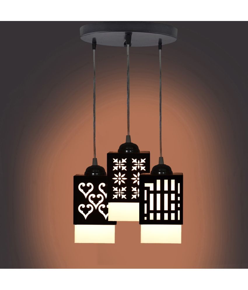     			Somil Wood Hanging Light Pendant Black - Pack of 1