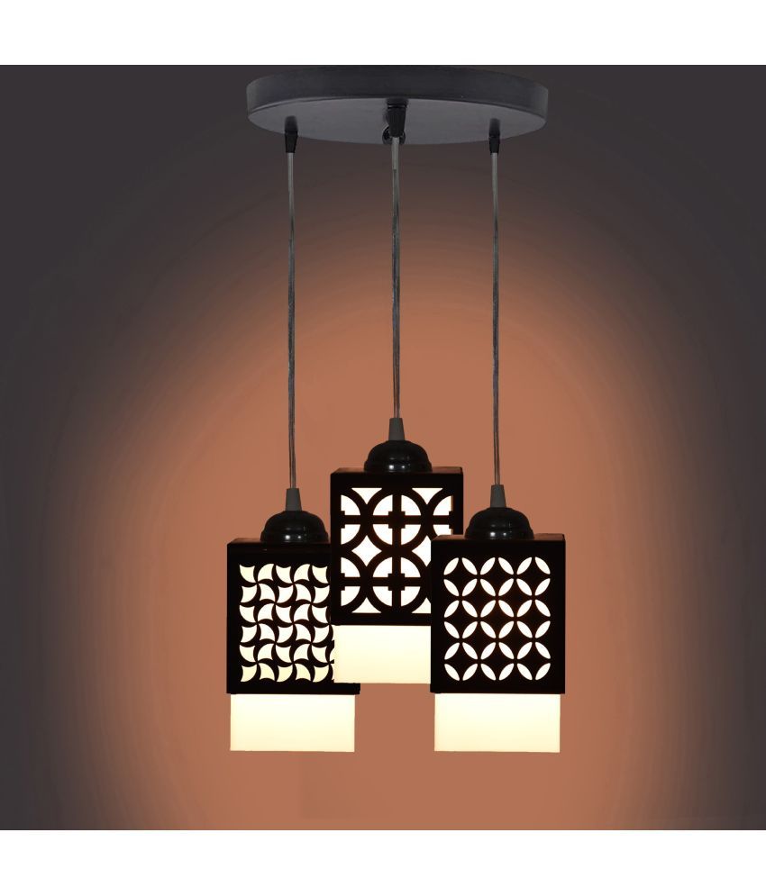     			Somil Wood Hanging Light Pendant Black - Pack of 1