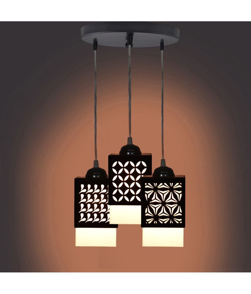     			Somil Wood Hanging Light Pendant Black - Pack of 1