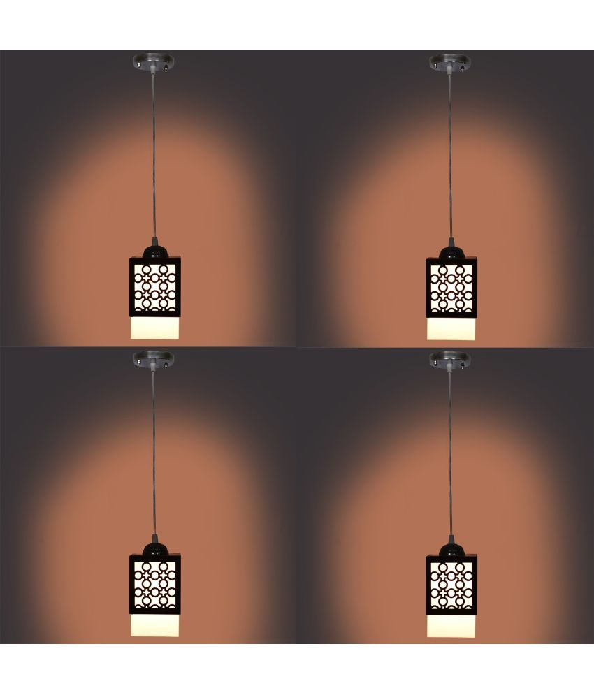     			Somil Wood Hanging Light Pendant Black - Pack of 4