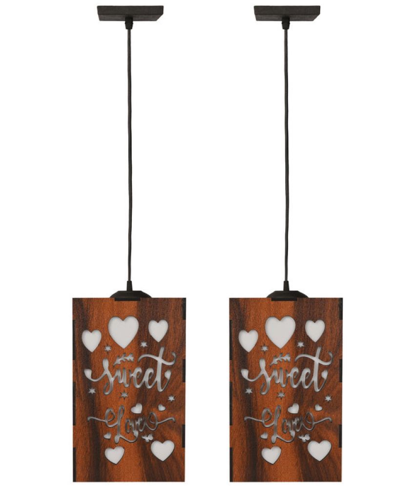     			Somil Wood Hanging Light Pendant Black - Pack of 2