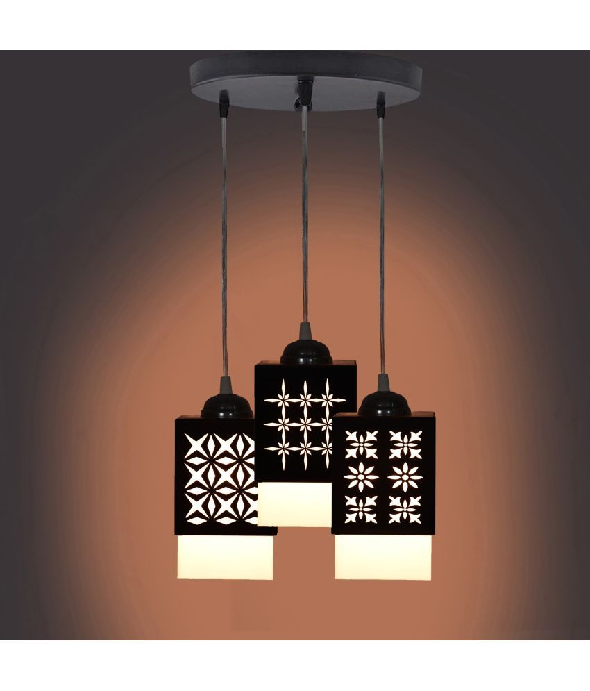     			Somil Wood Hanging Light Pendant Black - Pack of 1