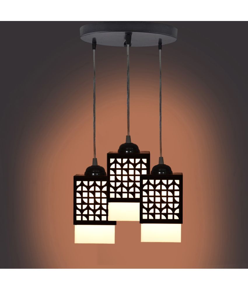     			Somil Wood Hanging Light Pendant Black - Pack of 1