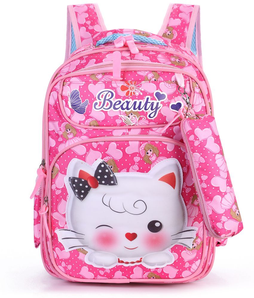     			Tinytot Pink Polyester Backpack For Kids