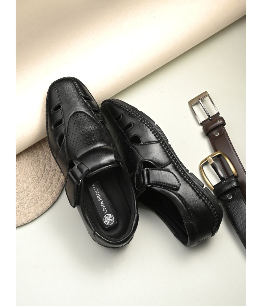     			UNDERROUTE - Black Men's Sandals