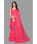 A TO Z CART Georgette Solid Saree With Blouse Piece - Rose Gold ( Pack of 1 )