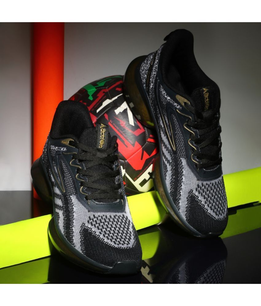     			Action Sports Running Shoes Black Men's Sports Running Shoes