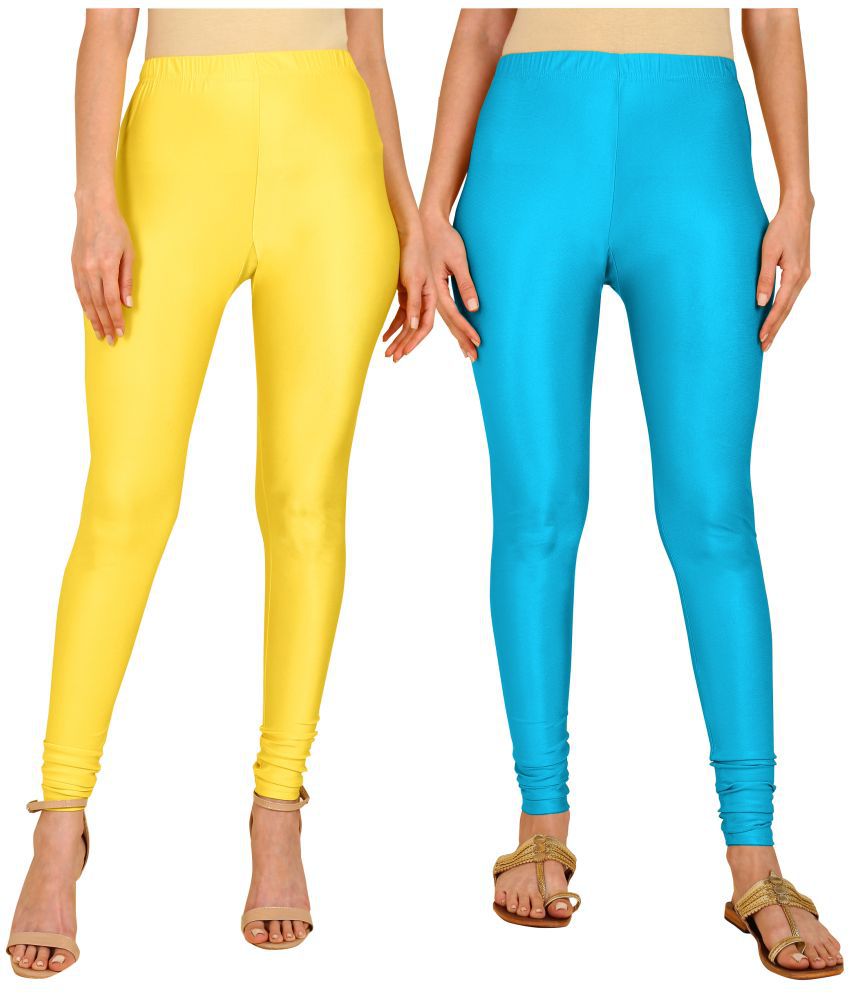     			Colorscube - Blue,Yellow Lycra Women's Leggings ( Pack of 2 )
