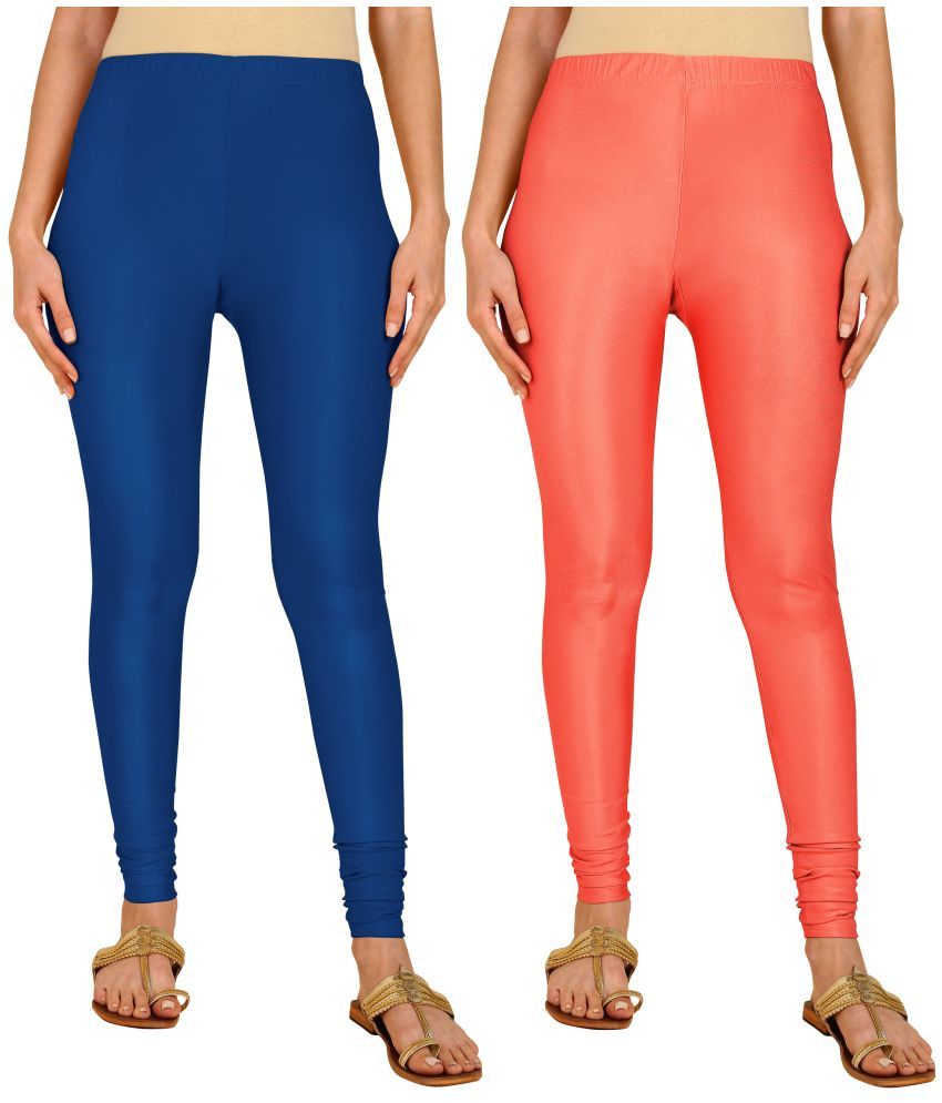     			Colorscube - Coral,Navy Blue Lycra Women's Leggings ( Pack of 2 )