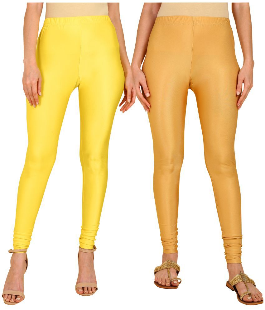    			Colorscube - Gold,Yellow Lycra Women's Leggings ( Pack of 2 )