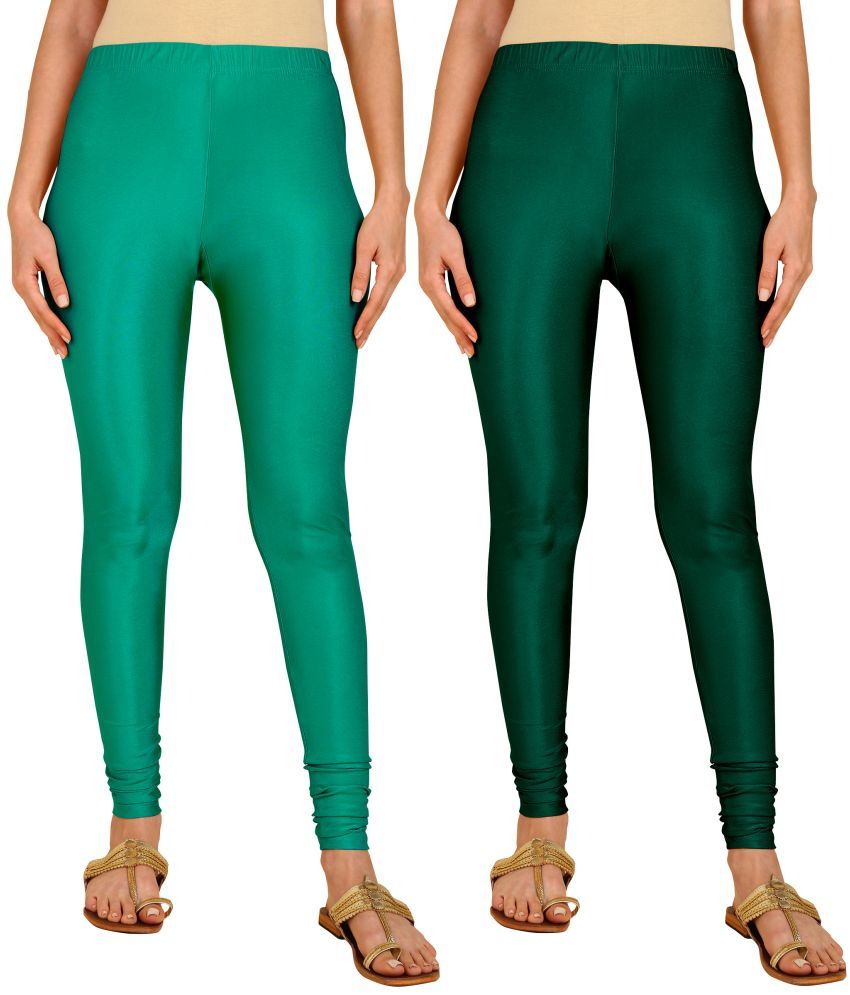     			Colorscube - Green,Sea Green Lycra Women's Leggings ( Pack of 2 )