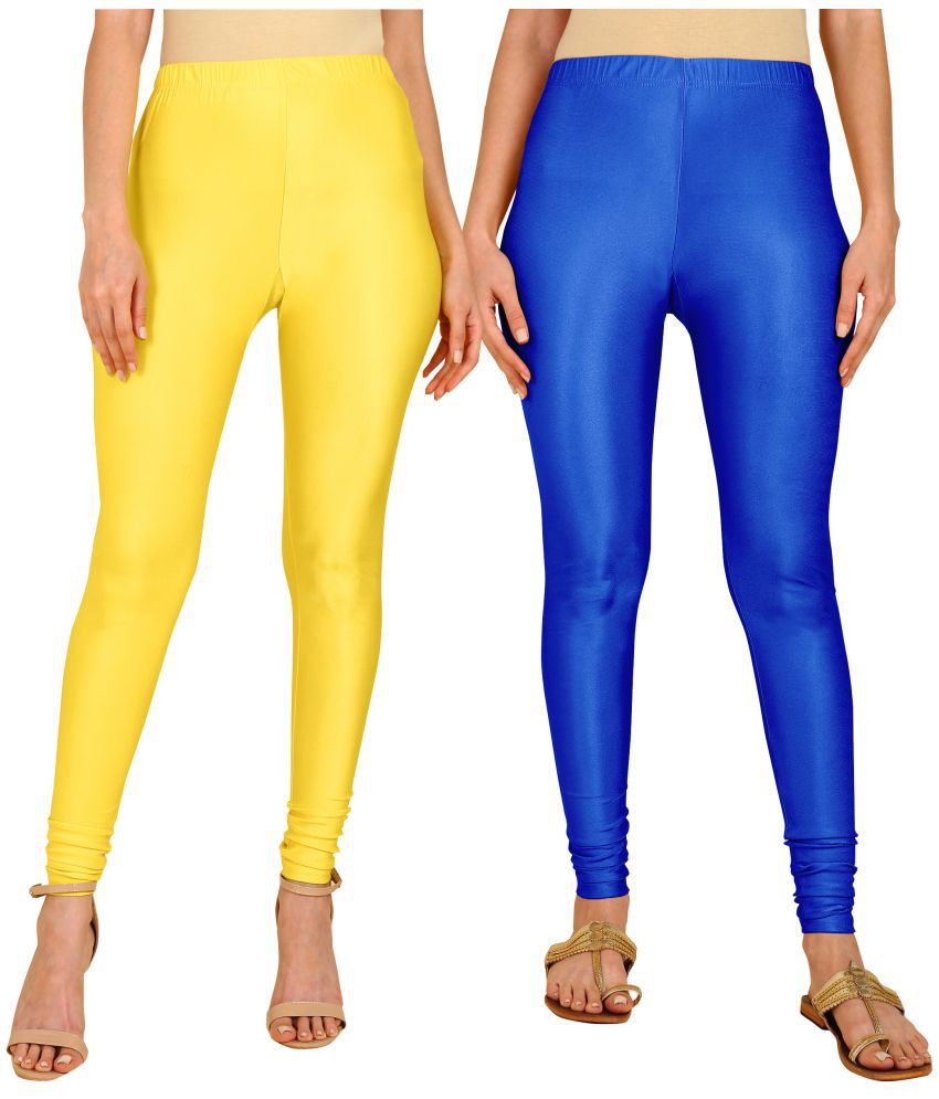     			Colorscube - Indigo,Yellow Lycra Women's Leggings ( Pack of 2 )