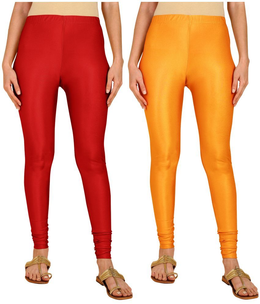     			Colorscube - Mustard,Red Lycra Women's Leggings ( Pack of 2 )