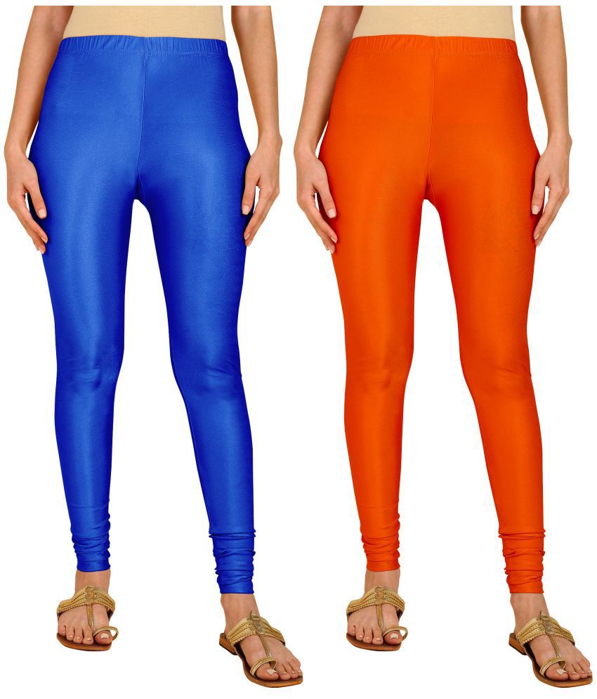     			Colorscube - Orange,Indigo Lycra Women's Leggings ( Pack of 2 )