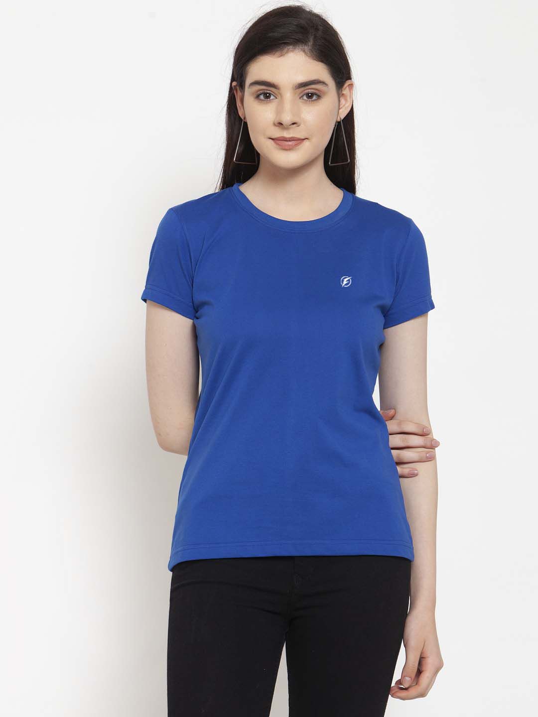     			Friskers Blue Cotton Slim Fit Women's T-Shirt ( Pack of 1 )