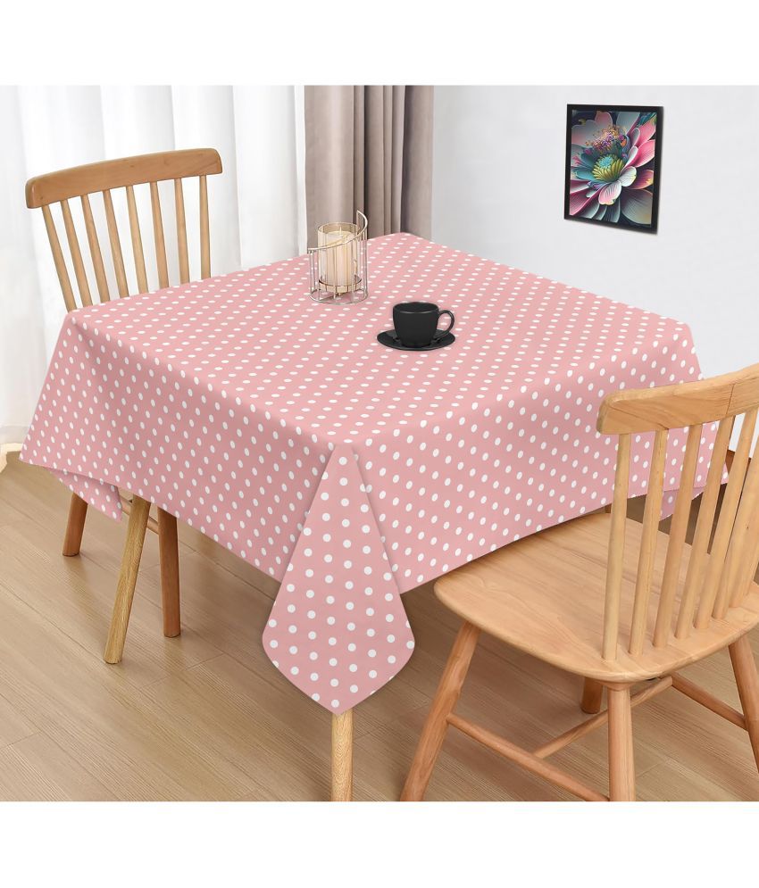     			Oasis Home Tex Printed Cotton 2 Seater Square Table Cover ( 102 x 102 ) cm Pack of 1 Pink