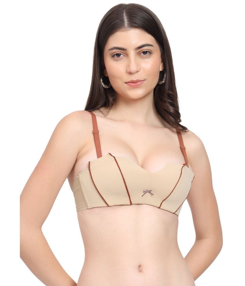     			PARKHA Nylon Heavily Padded Women's T-Shirt Bra ( Beige )