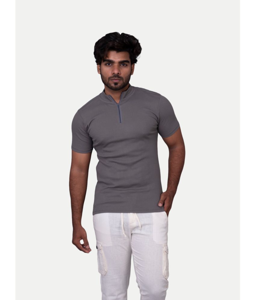     			Radprix Cotton Regular Fit Solid Half Sleeves Men's T-Shirt - Grey ( Pack of 1 )