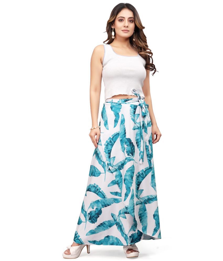     			Vividvibe Blue Nylon Women's Wrap Skirt ( Pack of 1 )