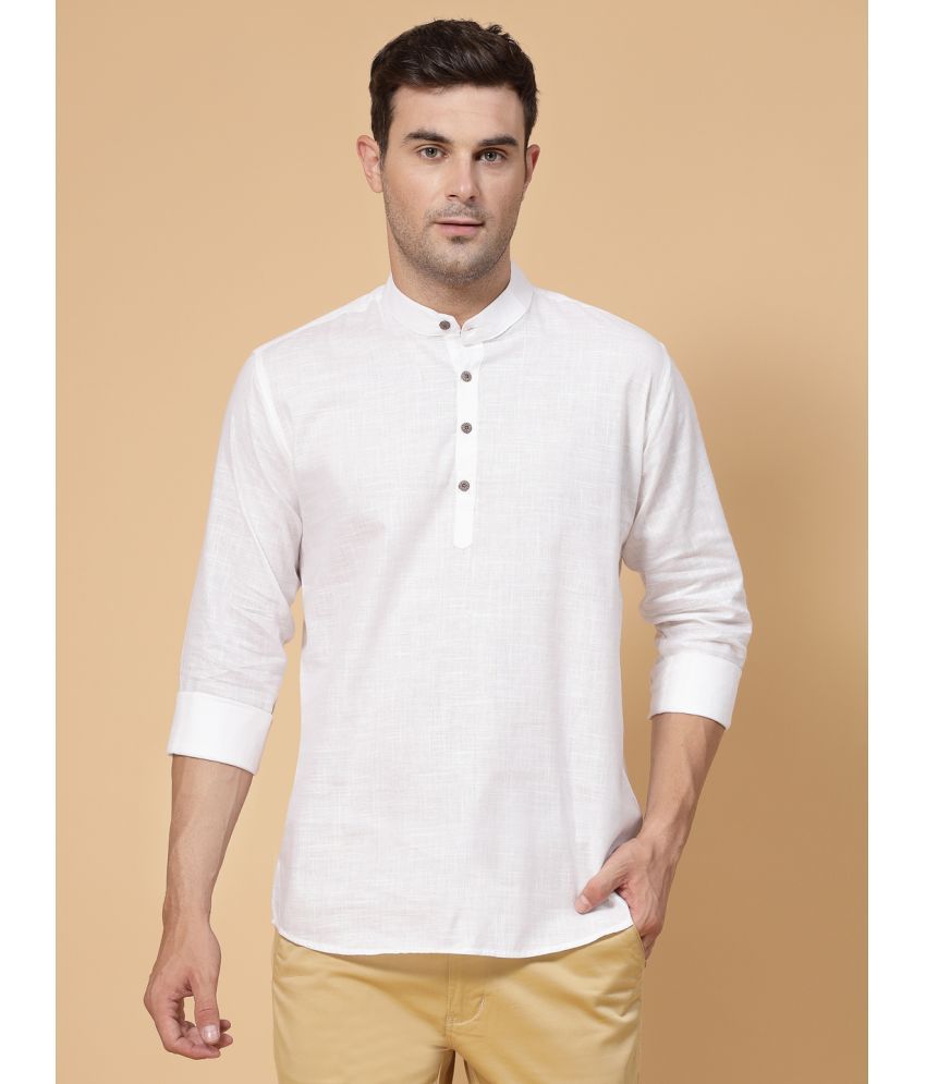     			allan peter White Cotton Men's Regular Kurta ( Pack of 1 )