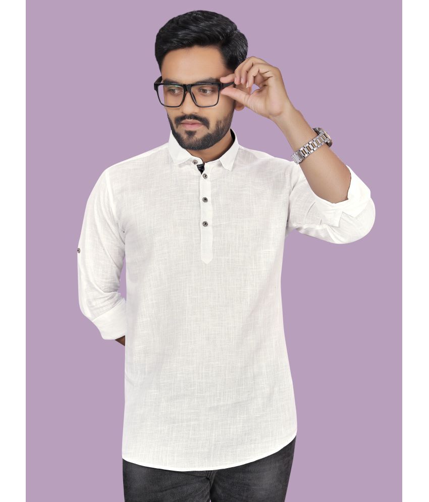     			allan peter White Cotton Men's Regular Kurta ( Pack of 1 )