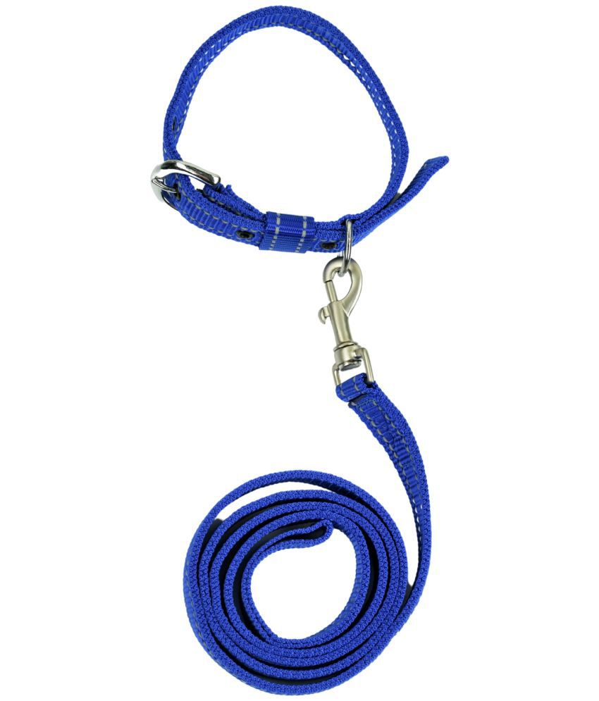     			BLINGPETS Blue Combo (Collar Belt and Leash) ( Medium )