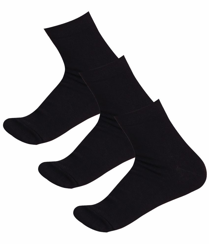     			Bodycare Black Cotton Blend Women's Ankle Length Socks ( Pack of 3 )