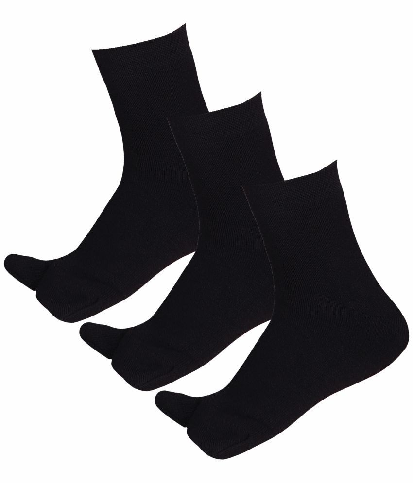     			Bodycare Black Cotton Blend Women's Ankle Length Socks ( Pack of 3 )