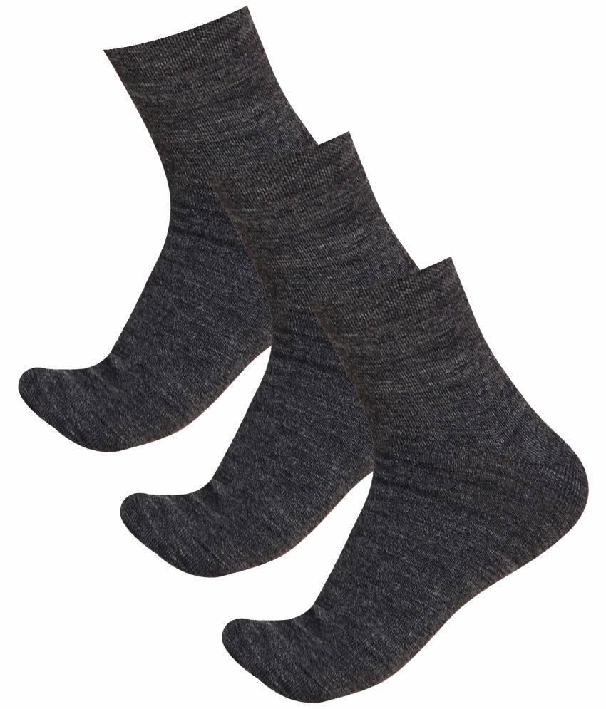     			Bodycare Charcoal Cotton Blend Women's Ankle Length Socks ( Pack of 3 )