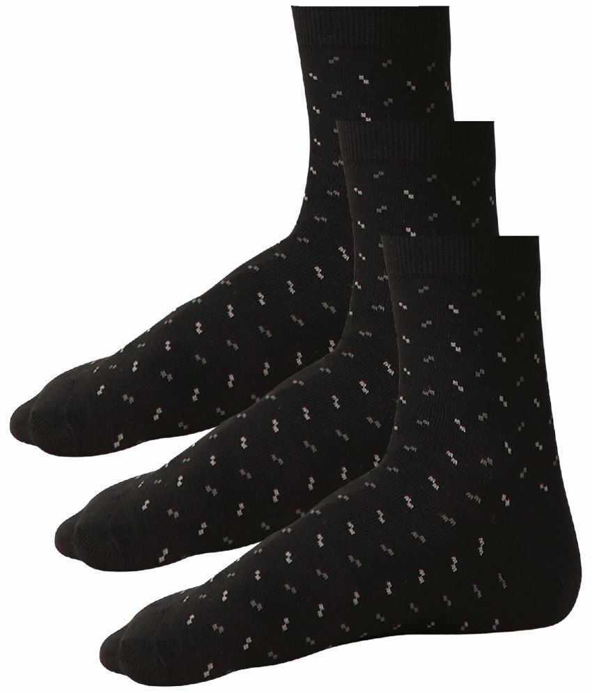     			Bodycare Cotton Blend Men's Printed Black Ankle Length Socks ( Pack of 3 )