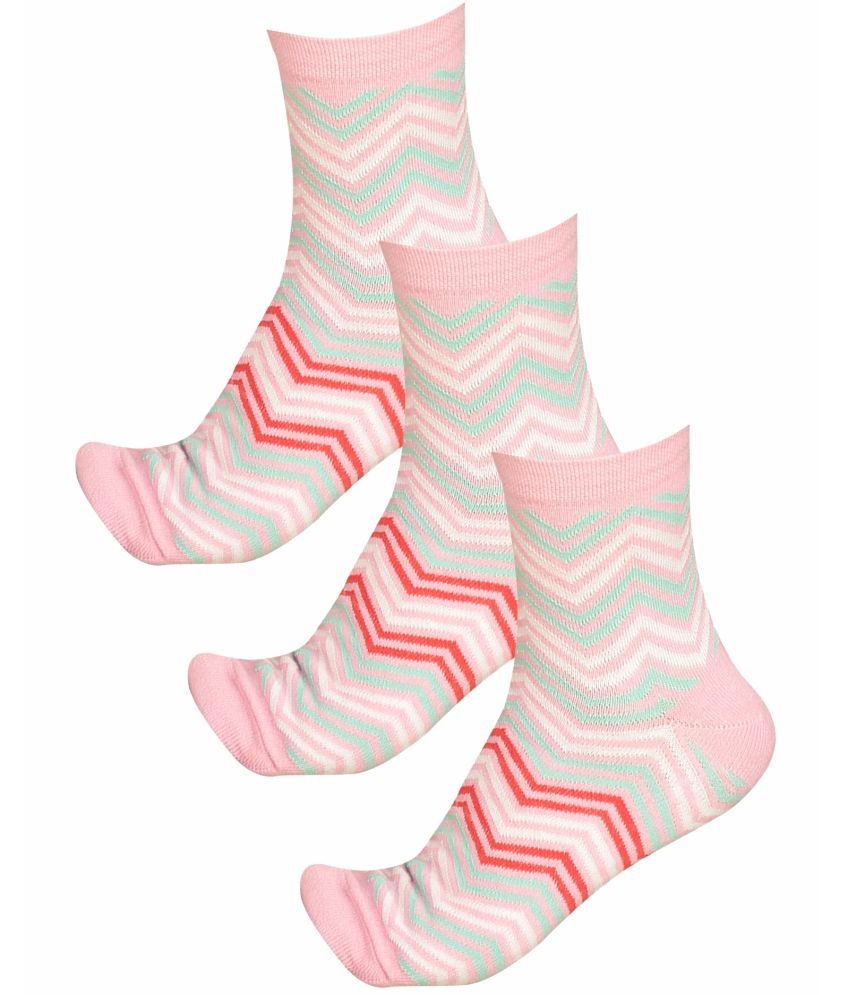     			Bodycare Pink Cotton Blend Women's Ankle Length Socks ( Pack of 3 )