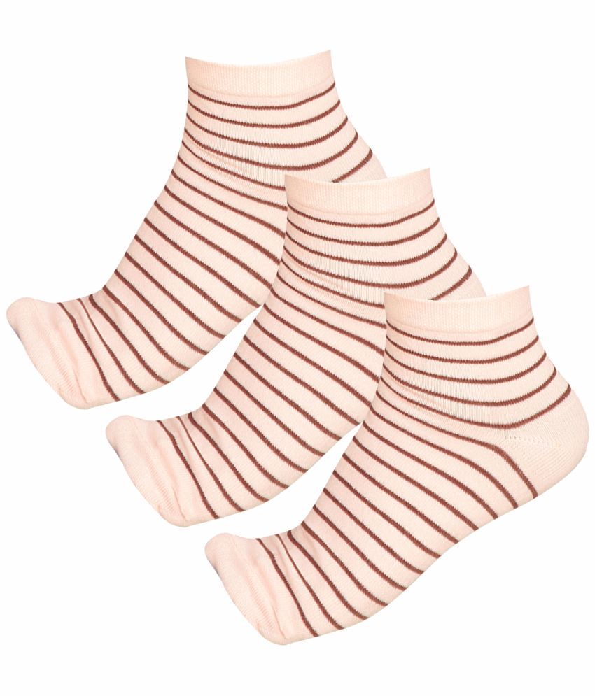     			Bodycare Pink Cotton Blend Women's Ankle Length Socks ( Pack of 3 )